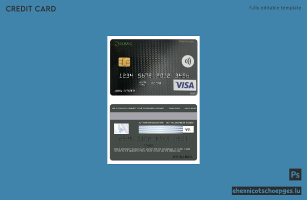 Beispielvorschau der BOSVG Visa Gold Card von St. Vincent und den Grenadinen